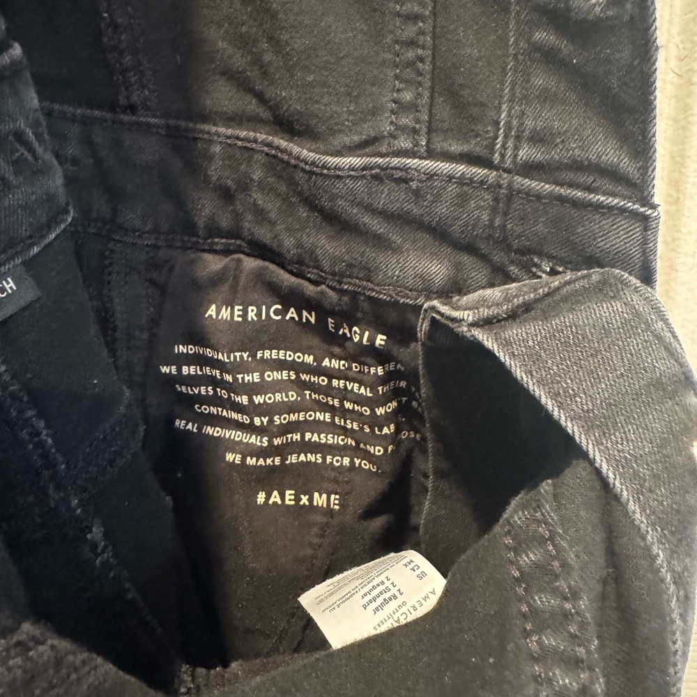 American Eagle Black Denim Overalls - Picture 3 of 5
